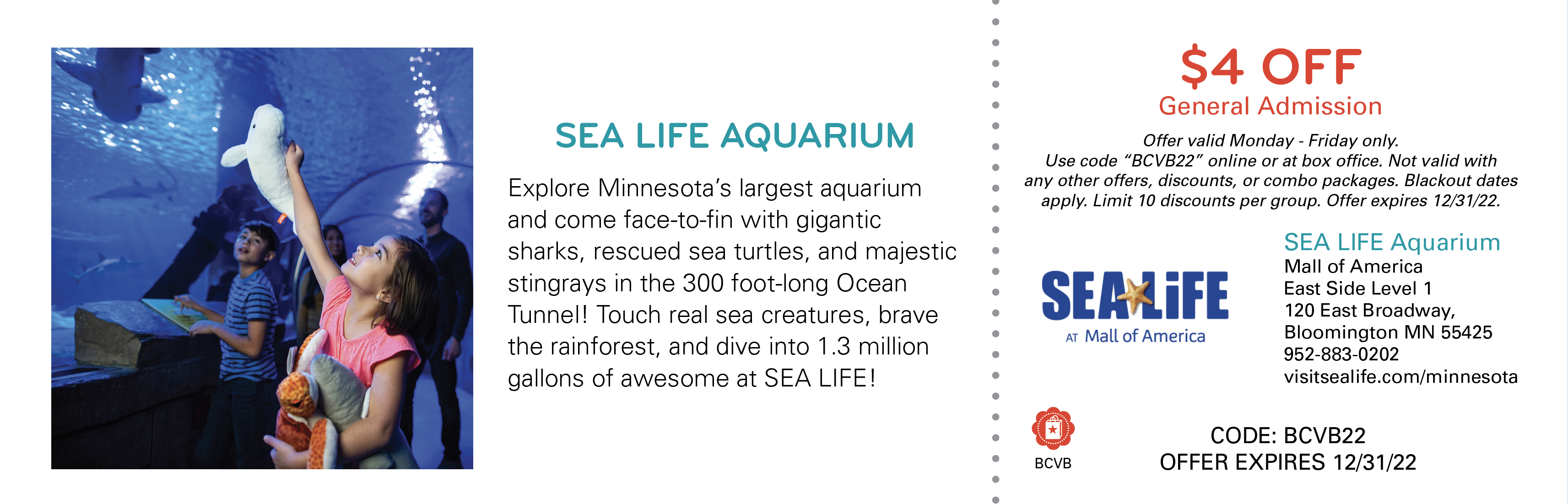 Sea Life MN Aquarium Coupon
